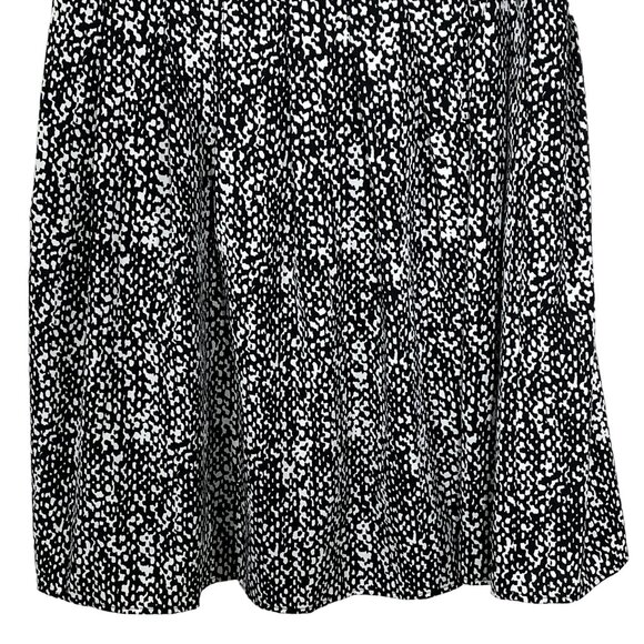 Talbots Petites 4P Black White Pleated Flare Midi Skirt Work Career - Picture 7 of 10